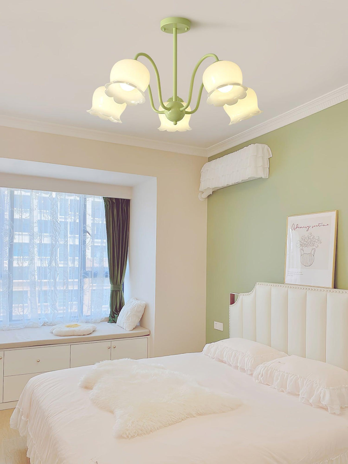 Lustra Chandelier Trompette Fleurs Pétales en Verre Pastel - Neutralighting