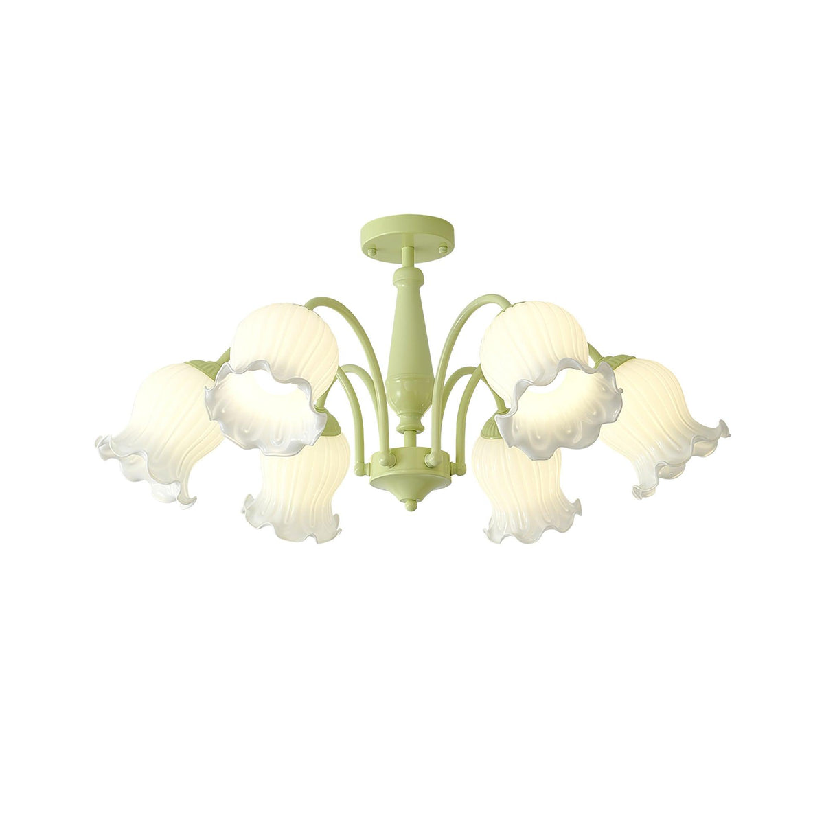 Lustra Chandelier Trompette Fleurs Pétales en Verre Pastel - Neutralighting
