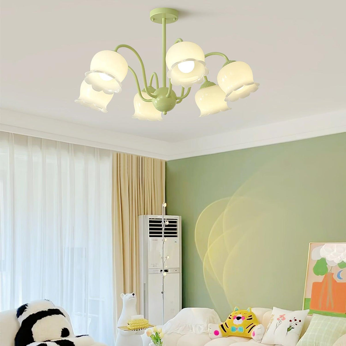 Lustra Chandelier Trompette Fleurs Pétales en Verre Pastel - Neutralighting