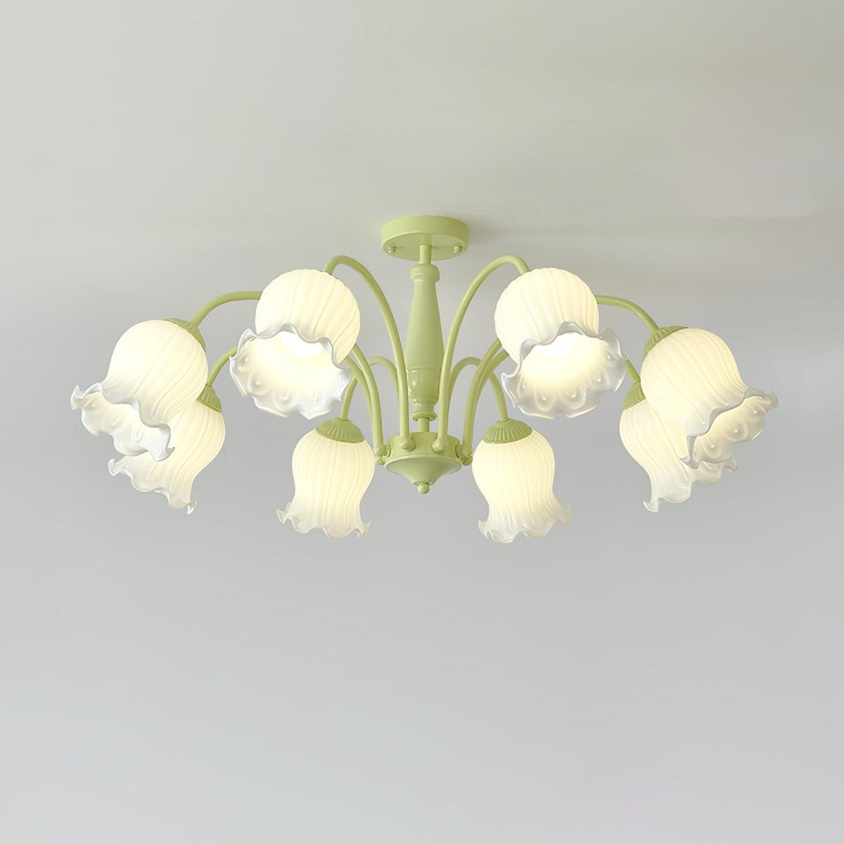 Lustra Chandelier Trompette Fleurs Pétales en Verre Pastel - Neutralighting