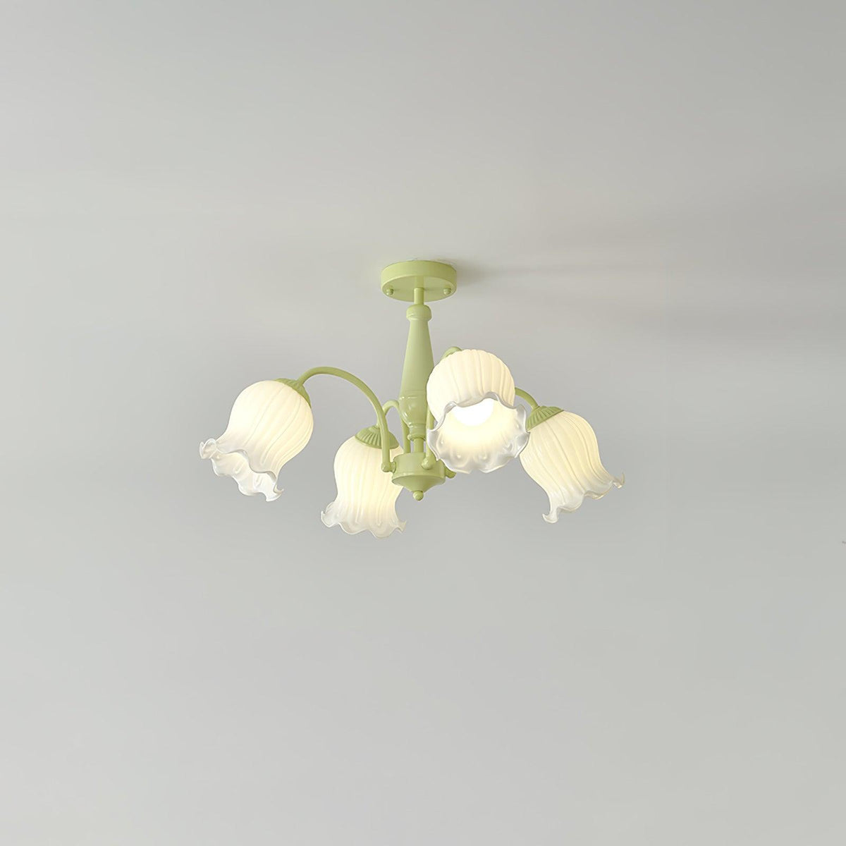 Lustra Chandelier Trompette Fleurs Pétales en Verre Pastel - Neutralighting