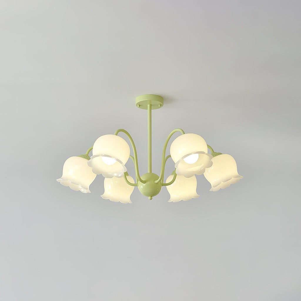 Lustra Chandelier Trompette Fleurs Pétales en Verre Pastel - Neutralighting