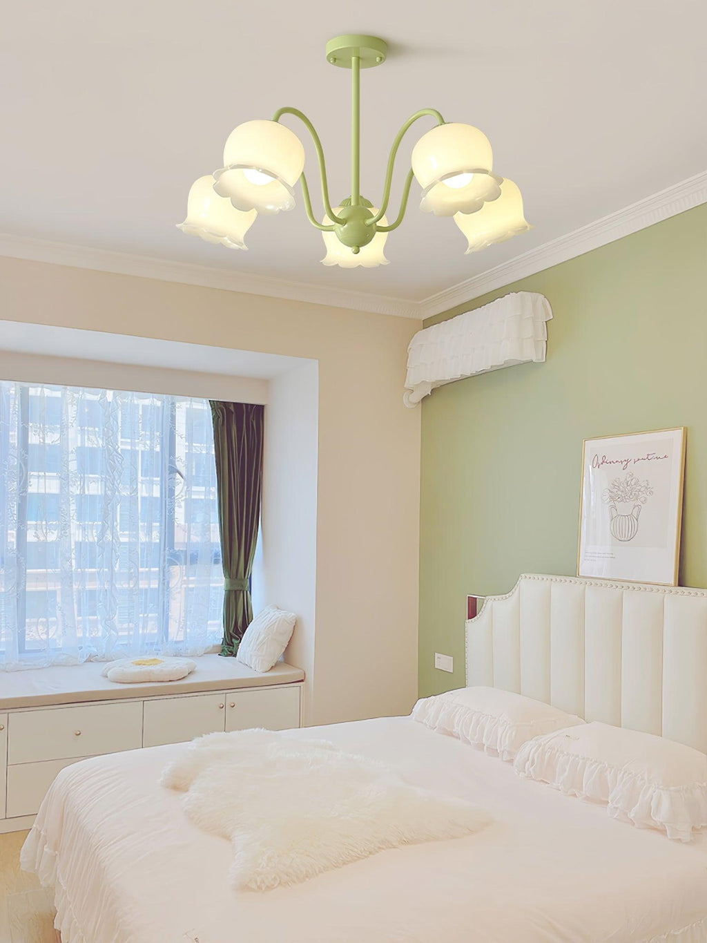 Lustra Chandelier Trompette Fleurs Pétales en Verre Pastel - Neutralighting