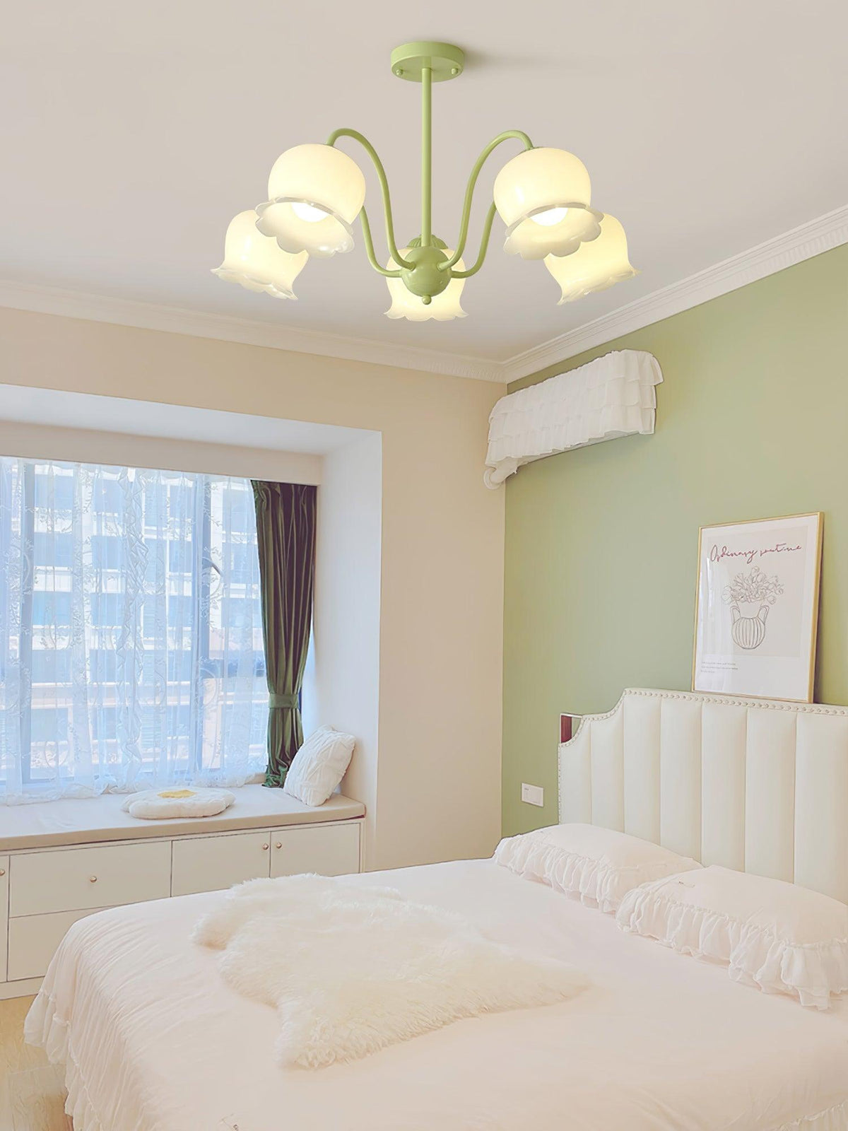 Lustra Chandelier Trompette Fleurs Pétales en Verre Pastel - Neutralighting
