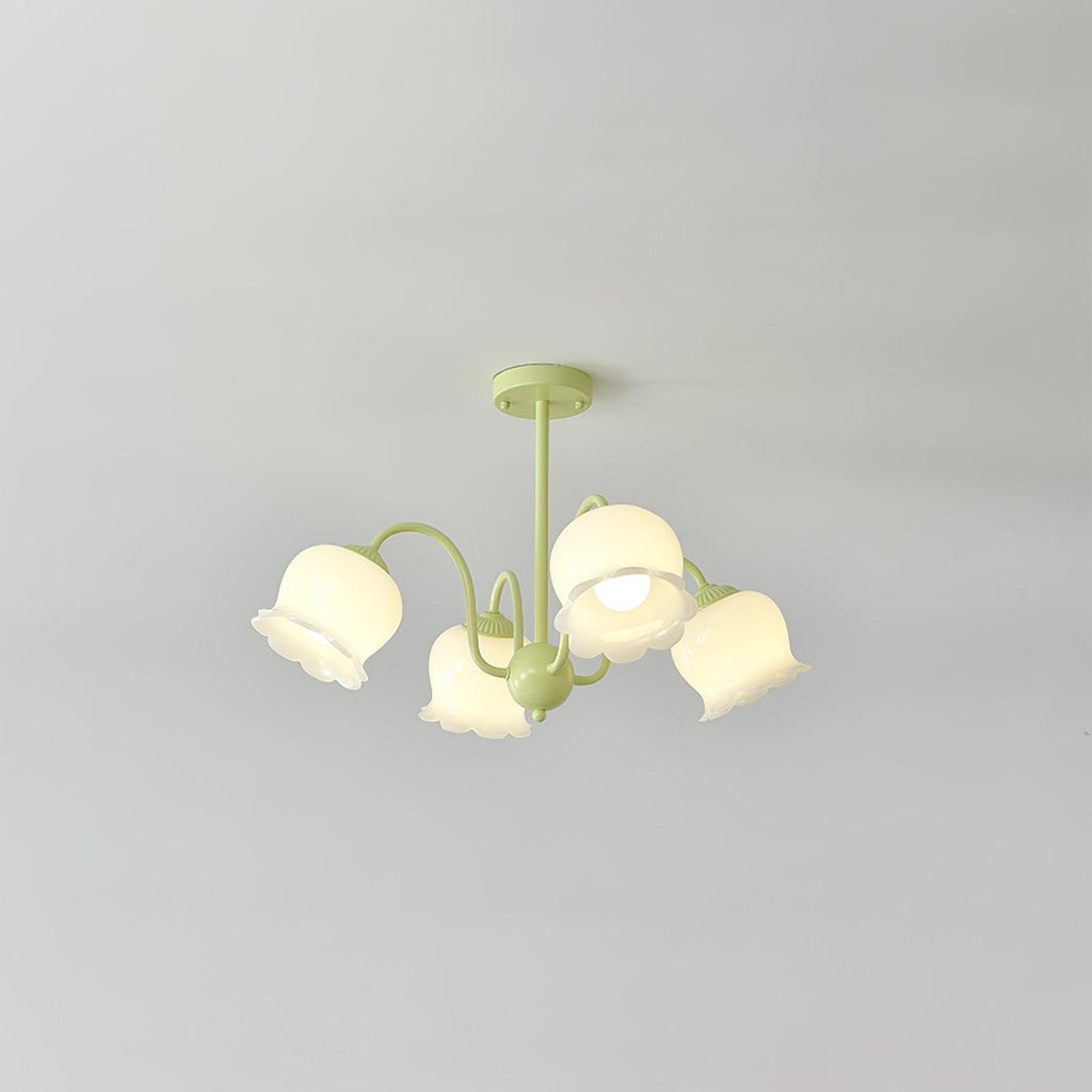 Lustra Chandelier Trompette Fleurs Pétales en Verre Pastel - Neutralighting