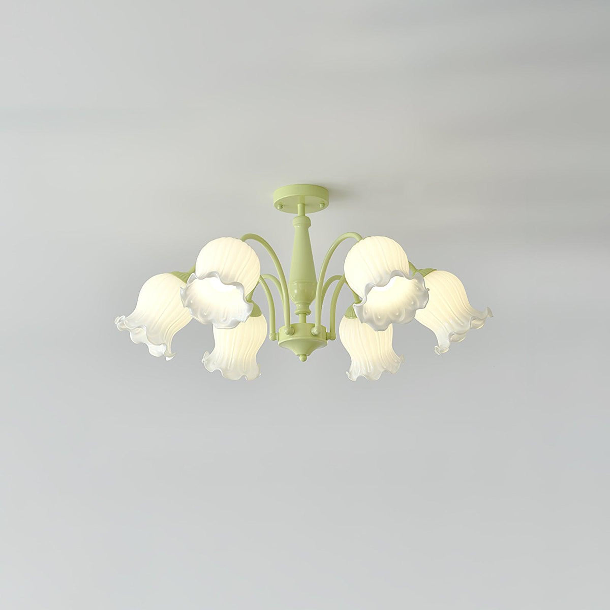 Lustra Chandelier Trompette Fleurs Pétales en Verre Pastel - Neutralighting
