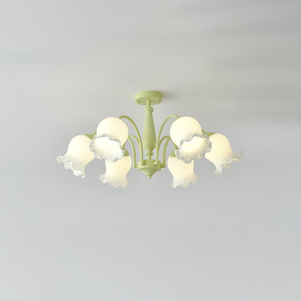 Lustra Chandelier Trompette Fleurs Pétales en Verre Pastel - Neutralighting