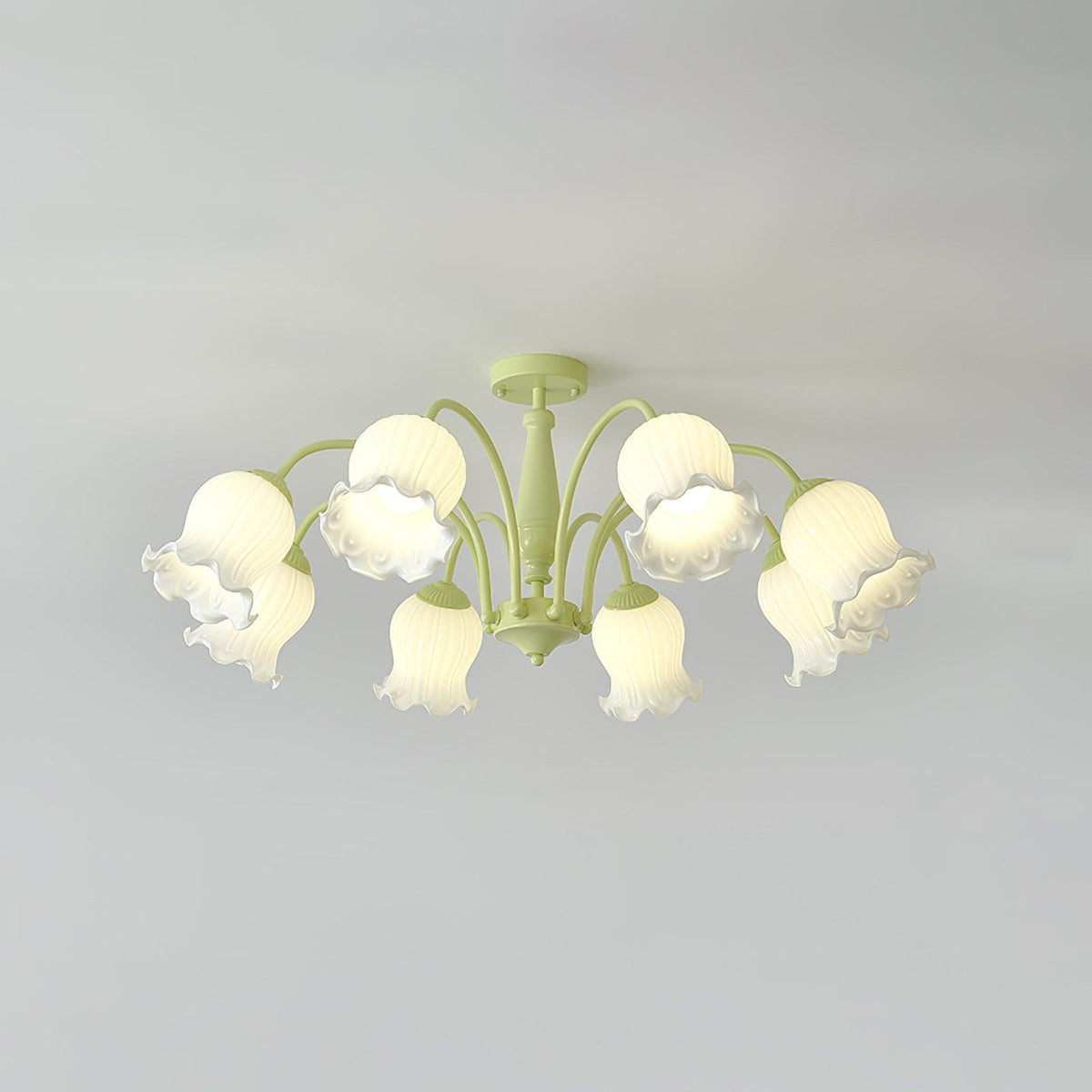Lustra Chandelier Trompette Fleurs Pétales en Verre Pastel - Neutralighting