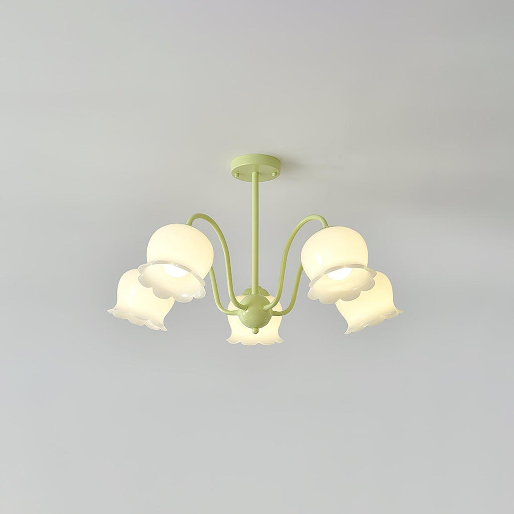Lustra Chandelier Trompette Fleurs Pétales en Verre Pastel - Neutralighting