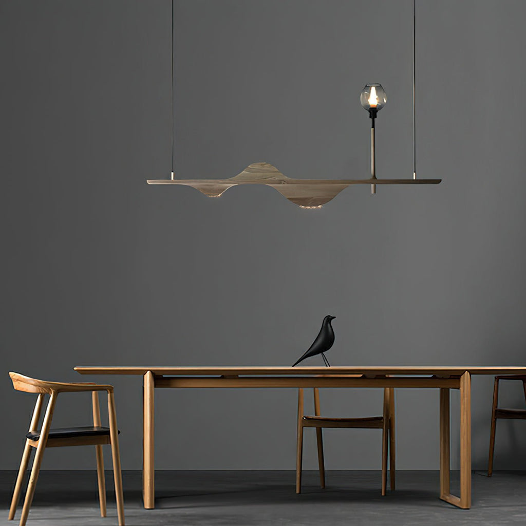 Cushais Vague Bois Pendentif Lumière - Neutralighting