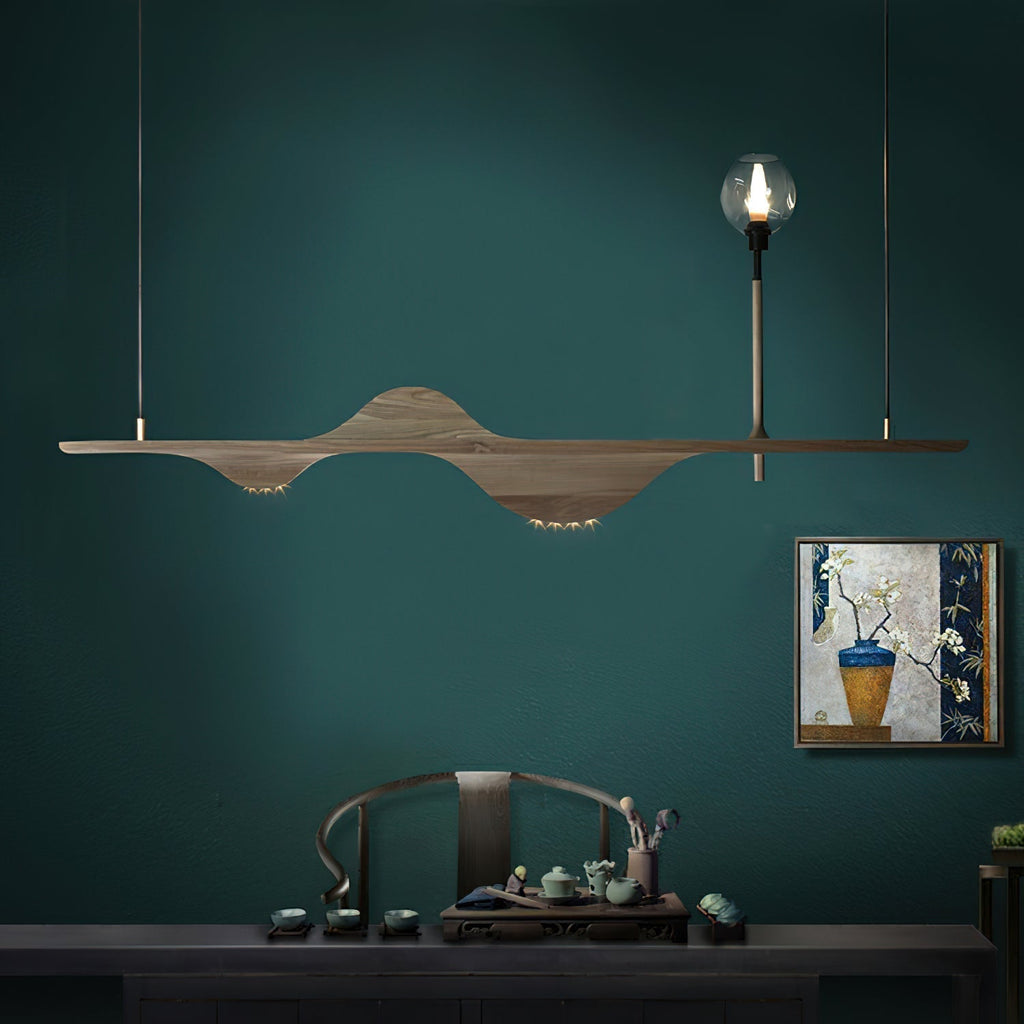 Cushais Vague Bois Pendentif Lumière - Neutralighting