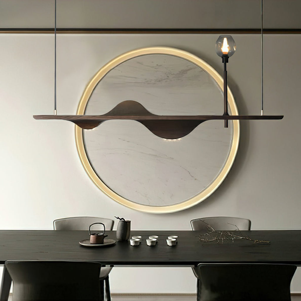 Cushais Vague Bois Pendentif Lumière - Neutralighting