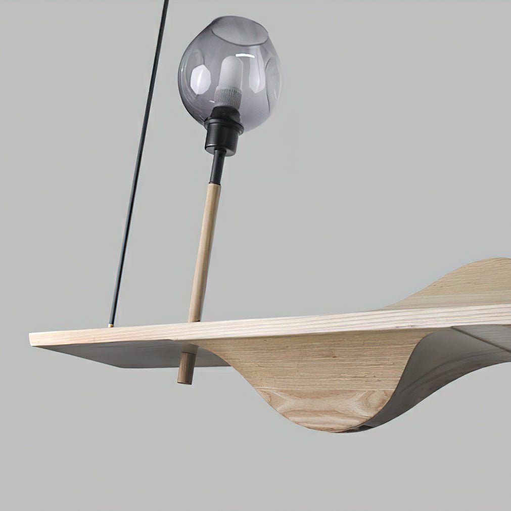 Cushais Vague Bois Pendentif Lumière - Neutralighting
