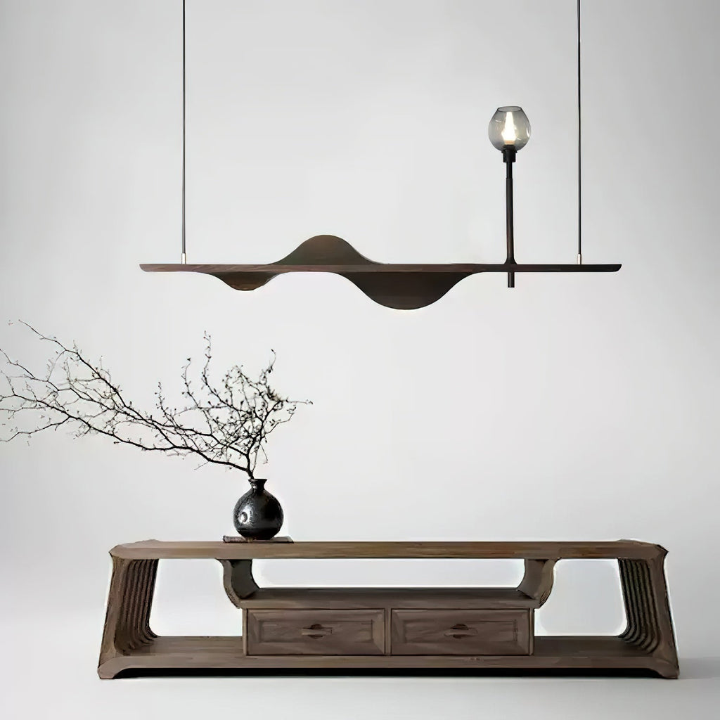 Cushais Vague Bois Pendentif Lumière - Neutralighting