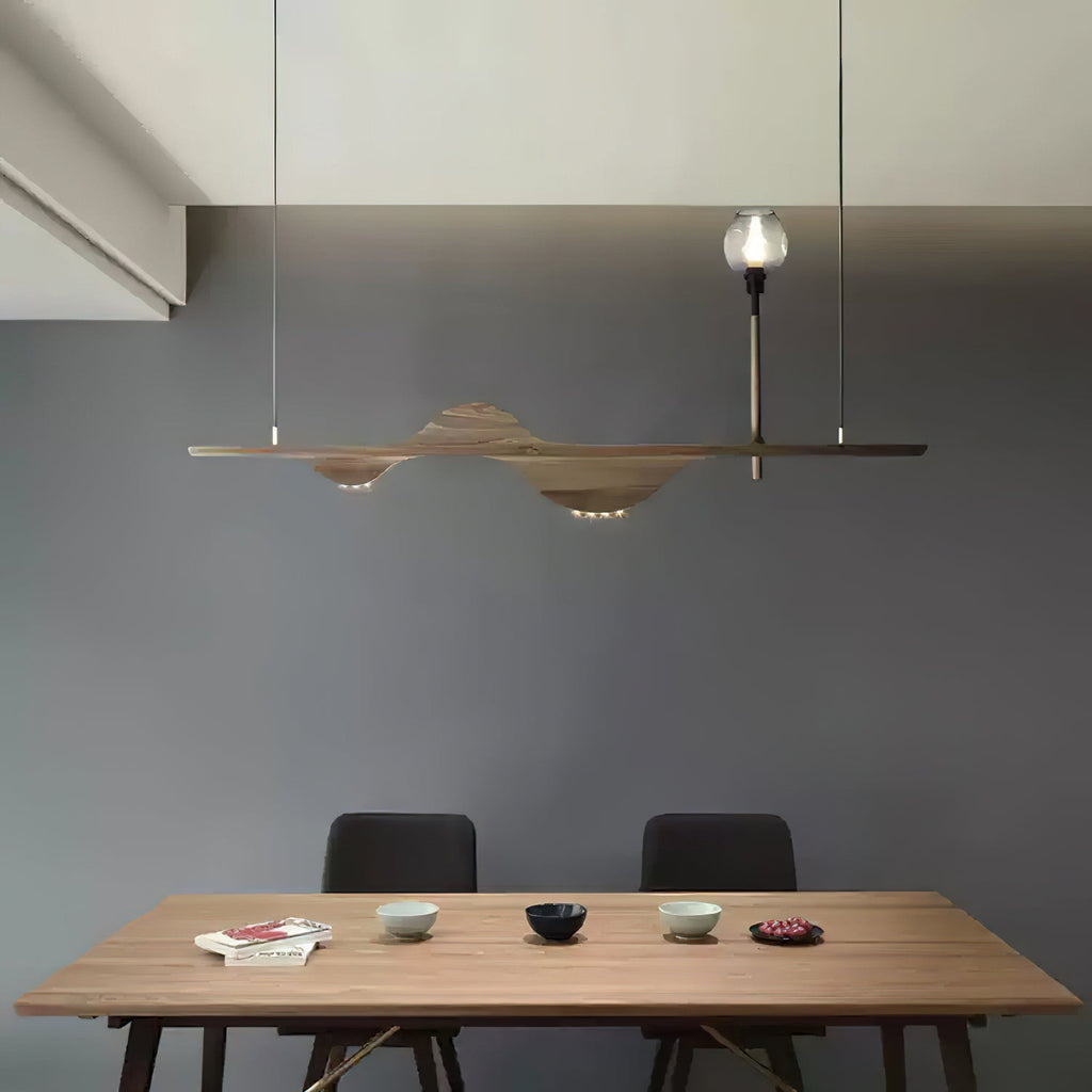 Cushais Vague Bois Pendentif Lumière - Neutralighting