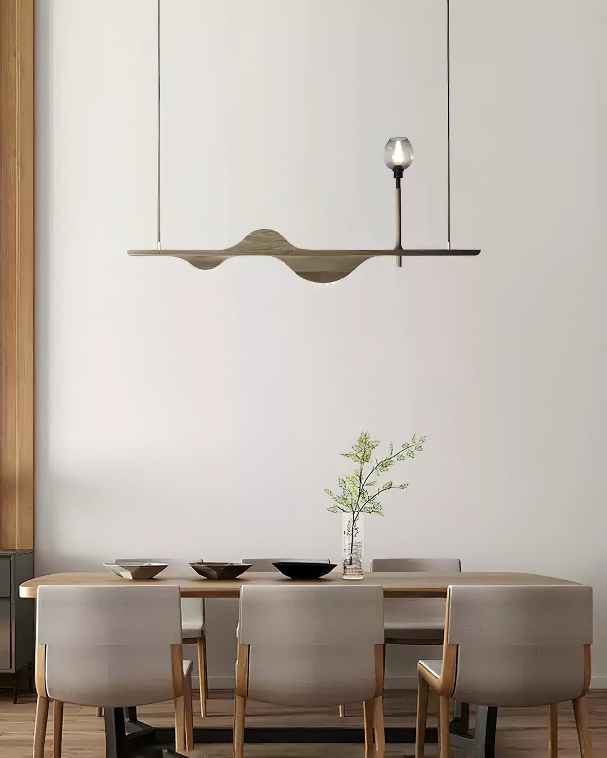 Cushais Vague Bois Pendentif Lumière - Neutralighting