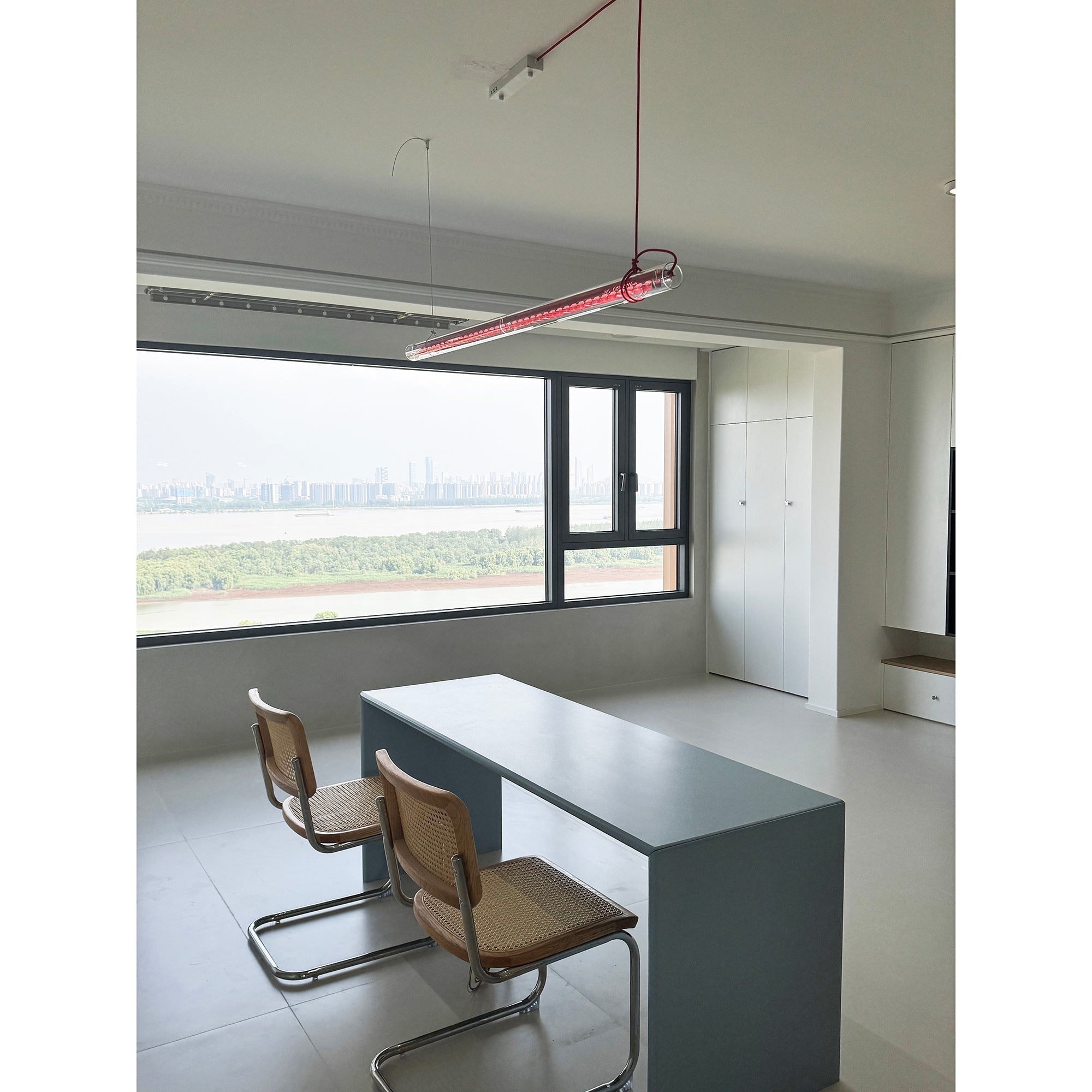 Cata Moderne Minimalisme Linéaire LED Métal Verre Lumière Pendentif - Neutralighting