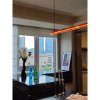 Cata Moderne Minimalisme Linéaire LED Métal Verre Lumière Pendentif - Neutralighting