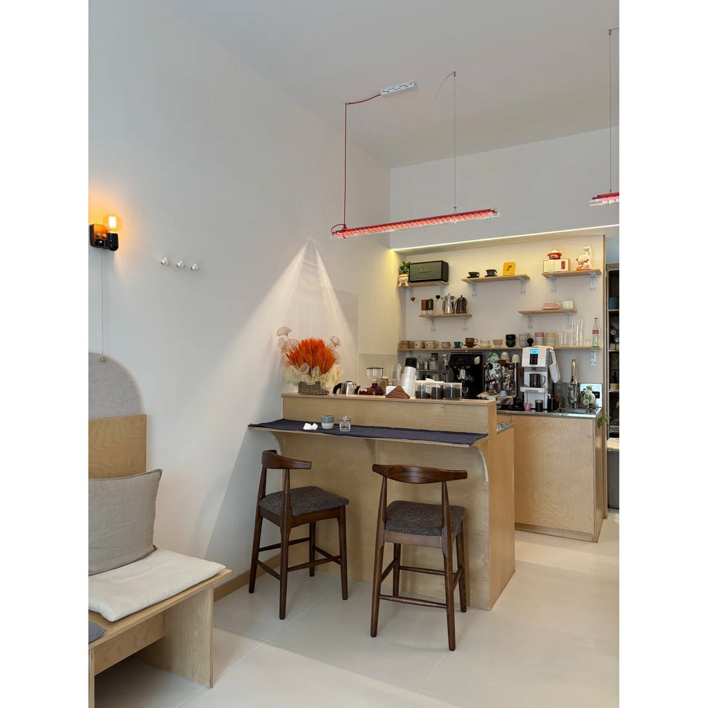 Cata Moderne Minimalisme Linéaire LED Métal Verre Lumière Pendentif - Neutralighting