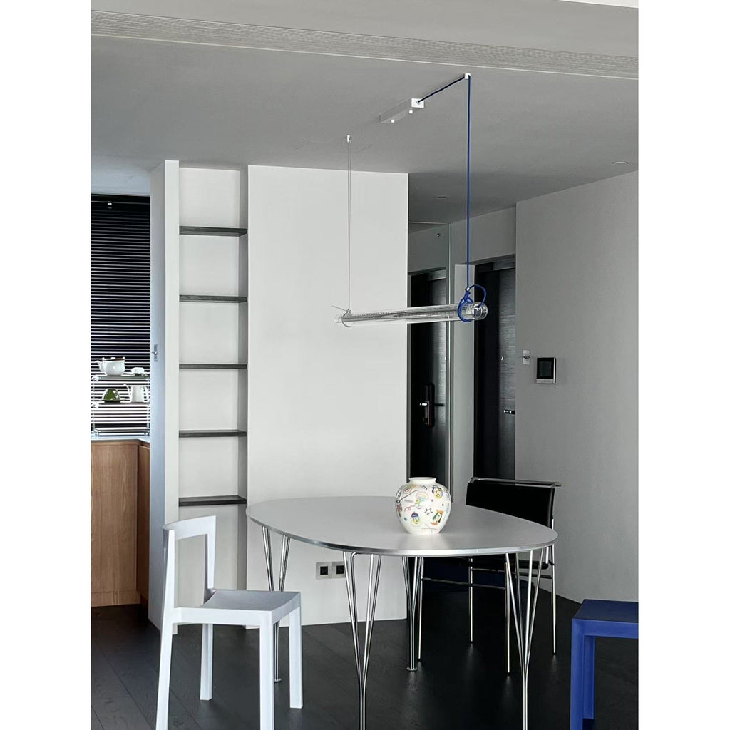 Cata Moderne Minimalisme Linéaire LED Métal Verre Lumière Pendentif - Neutralighting