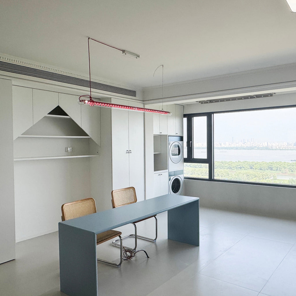 Cata Moderne Minimalisme Linéaire LED Métal Verre Lumière Pendentif - Neutralighting