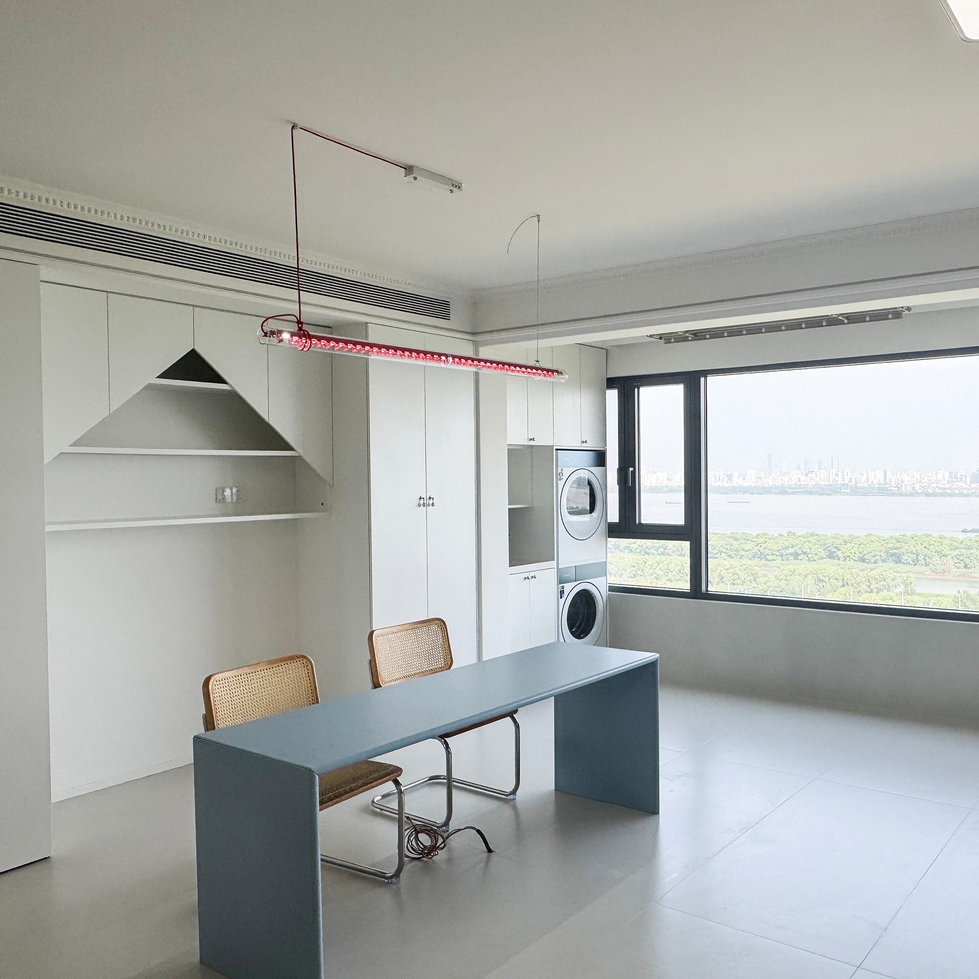 Cata Moderne Minimalisme Linéaire LED Métal Verre Lumière Pendentif - Neutralighting