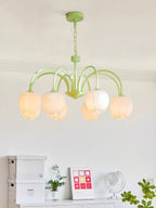 Lustra Chandelier Tulipe en Verre Matcha - Neutralighting