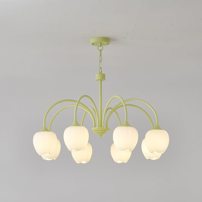 Lustra Chandelier Tulipe en Verre Matcha - Neutralighting