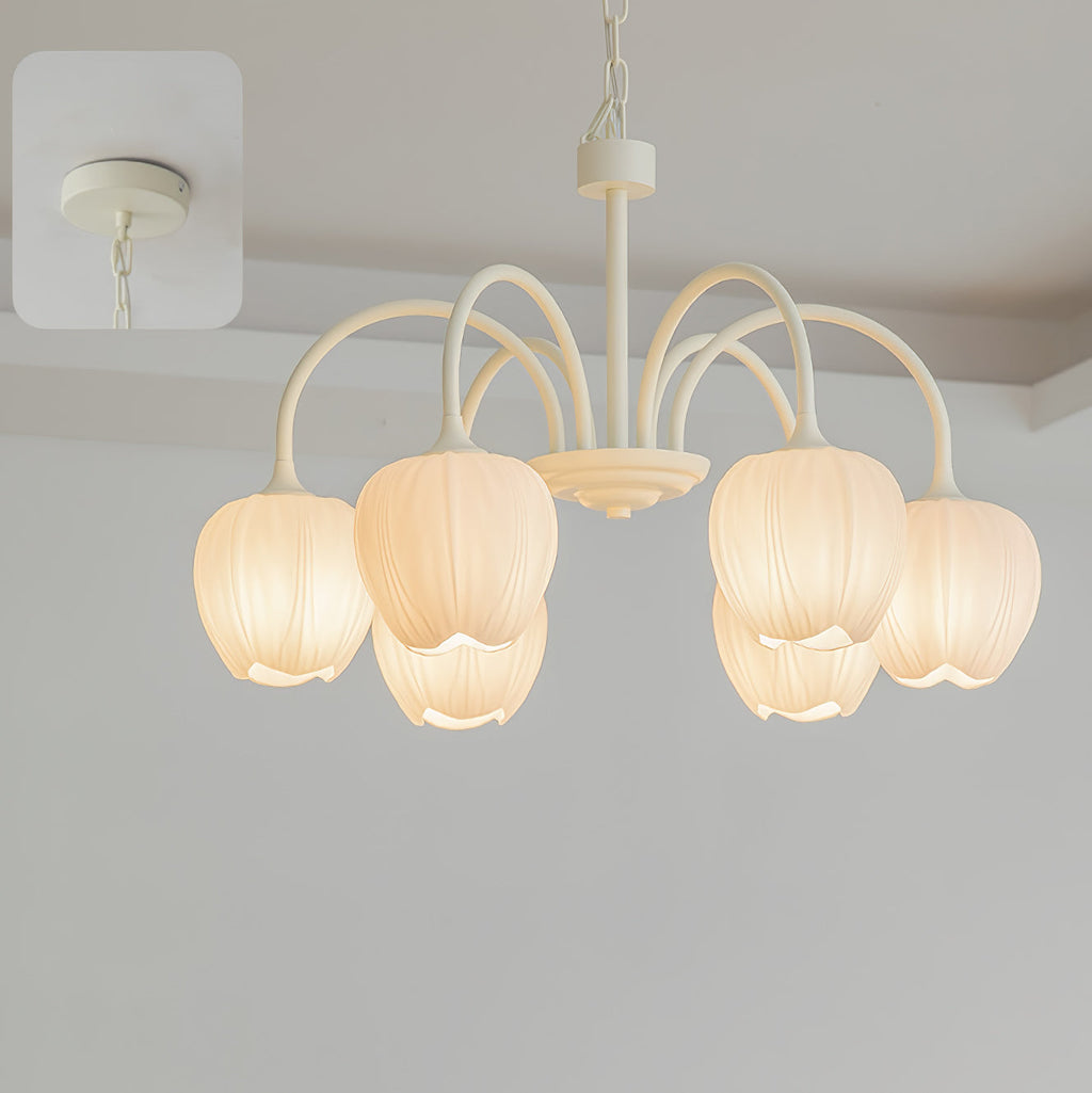 Lustra Chandelier Tulipe en Verre Matcha - Neutralighting