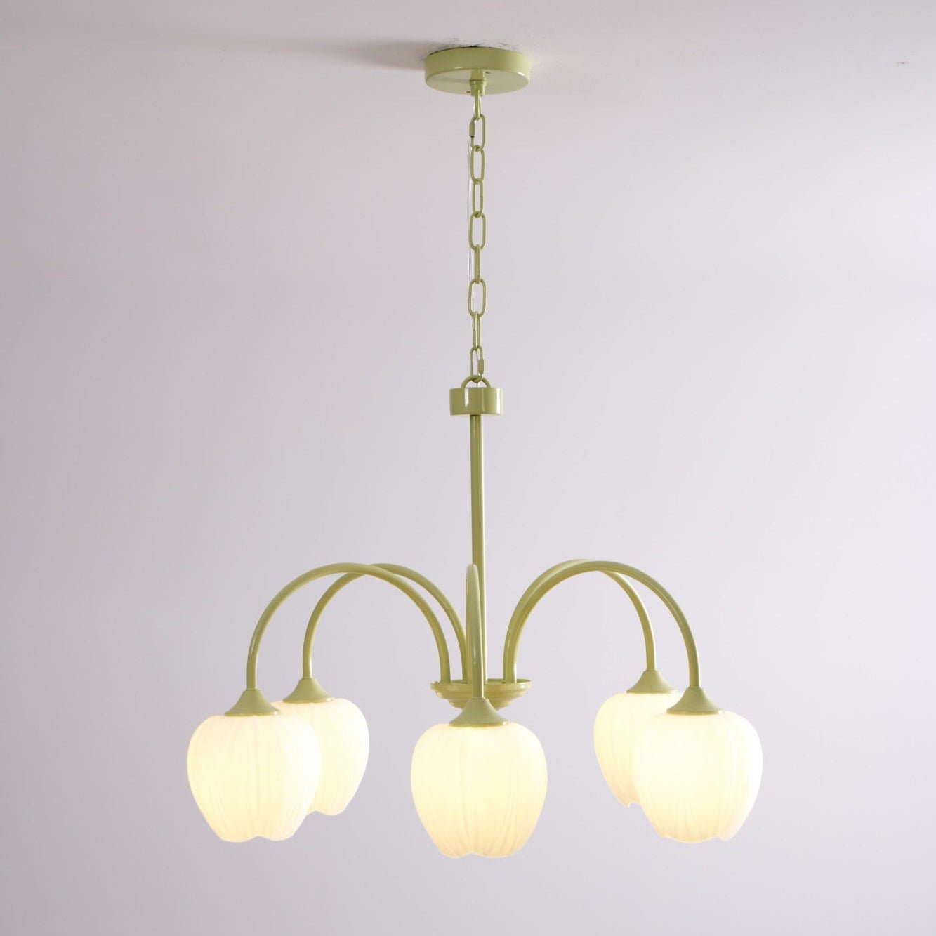 Lustra Chandelier Tulipe en Verre Matcha - Neutralighting