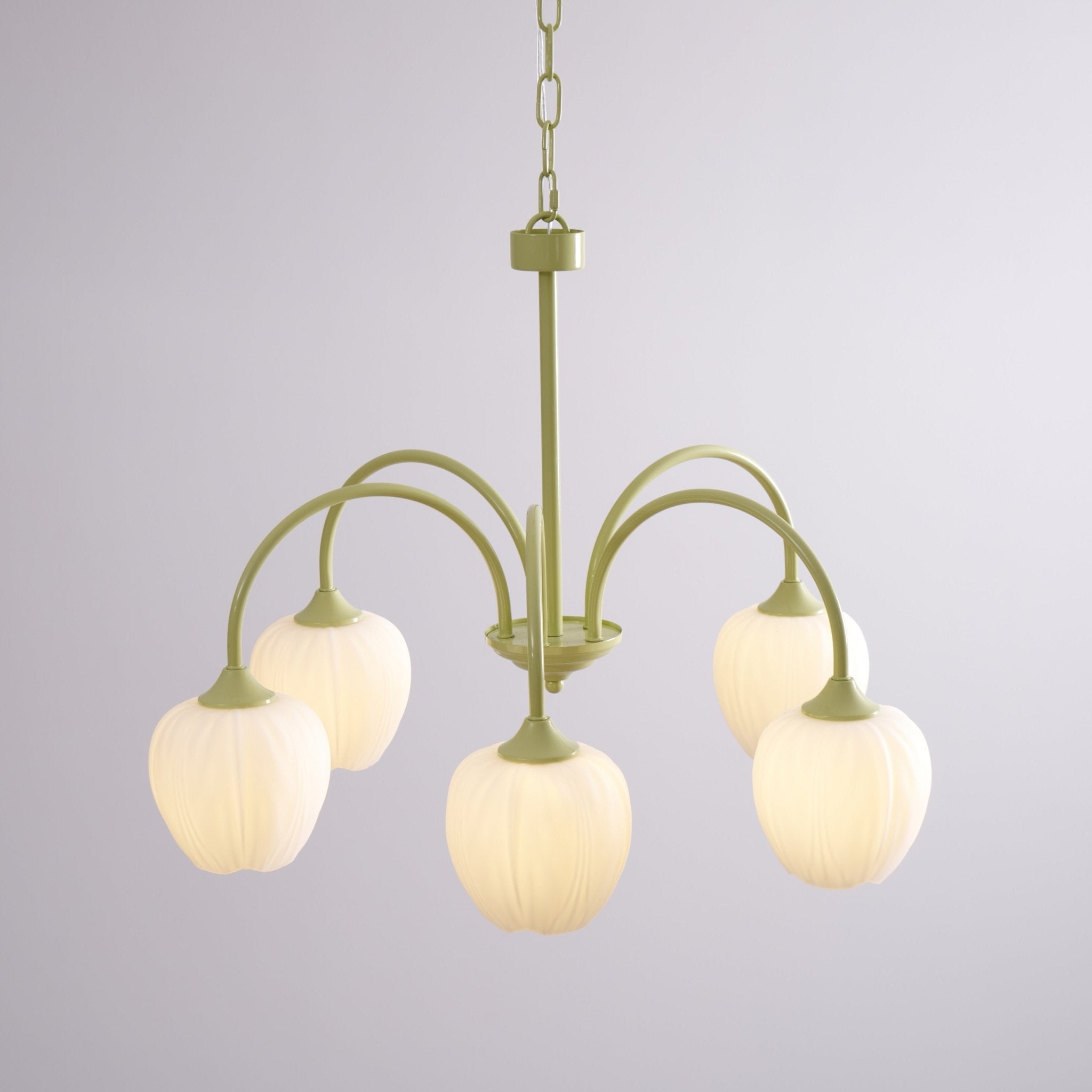 Lustra Chandelier Tulipe en Verre Matcha - Neutralighting
