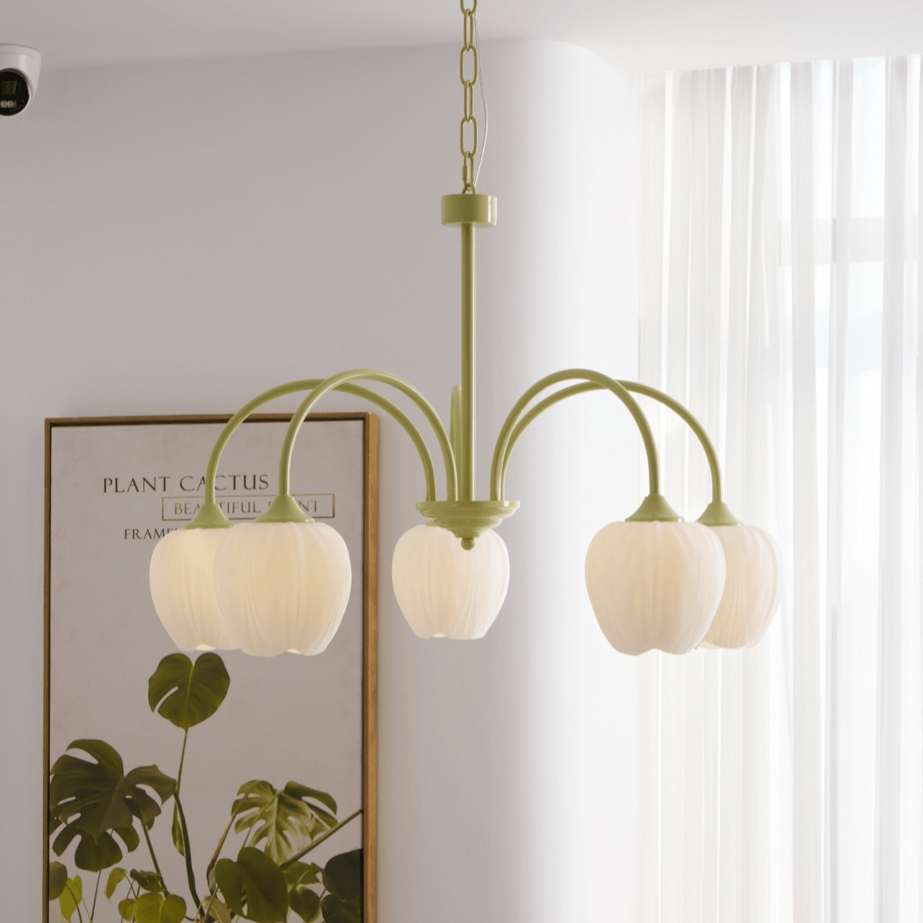 Lustra Chandelier Tulipe en Verre Matcha - Neutralighting