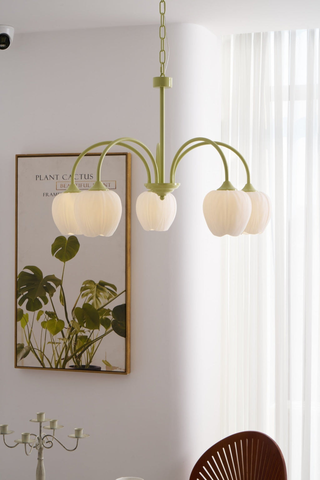 Lustra Chandelier Tulipe en Verre Matcha - Neutralighting