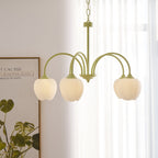 Lustra Chandelier Tulipe en Verre Matcha - Neutralighting