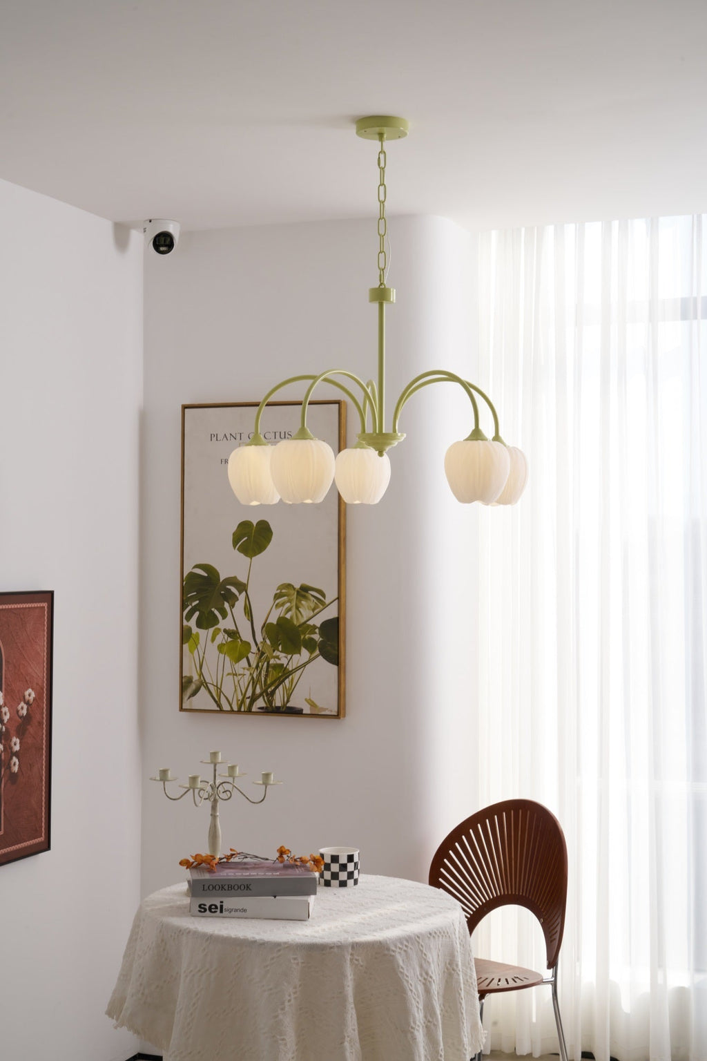 Lustra Chandelier Tulipe en Verre Matcha - Neutralighting