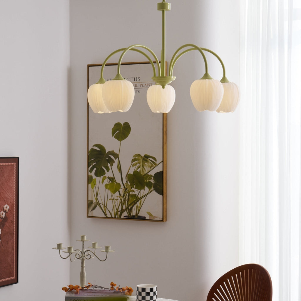 Lustra Chandelier Tulipe en Verre Matcha - Neutralighting