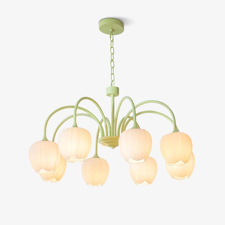 Lustra Chandelier Tulipe en Verre Matcha - Neutralighting