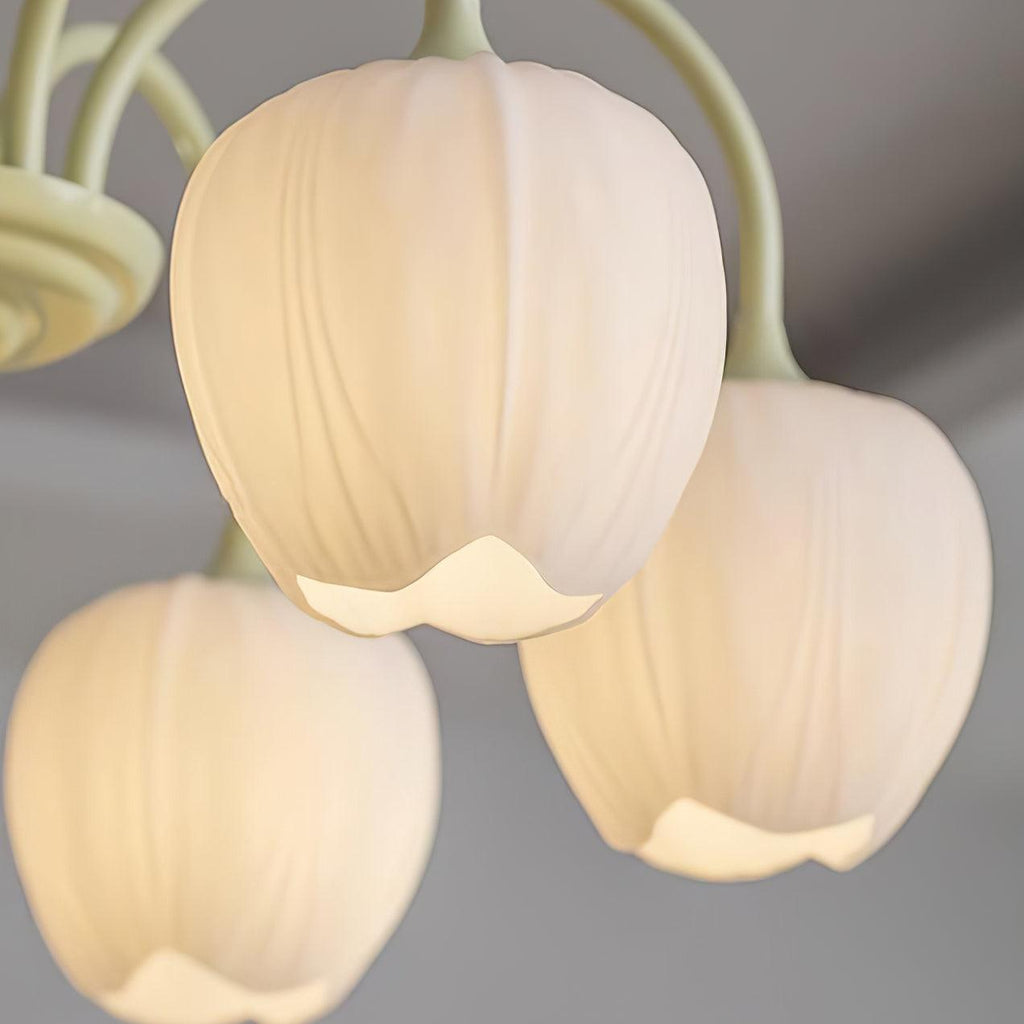 Lustra Chandelier Tulipe en Verre Matcha - Neutralighting