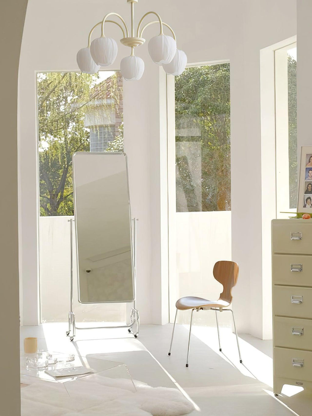 Lustra Chandelier Tulipe en Verre Matcha - Neutralighting
