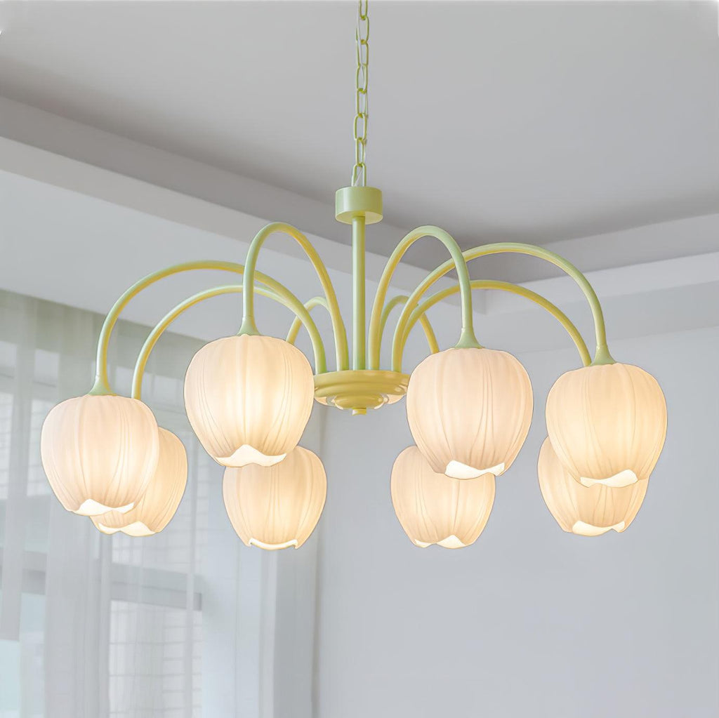 Lustra Chandelier Tulipe en Verre Matcha - Neutralighting