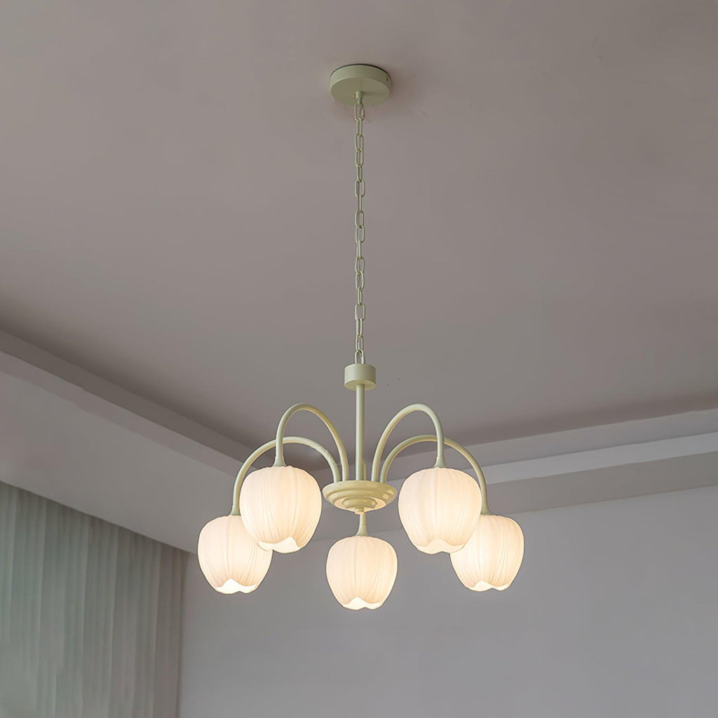 Lustra Chandelier Tulipe en Verre Matcha - Neutralighting