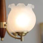 Lustra Chandelier en Verre, Bois et Laiton Vintage - Neutralighting
