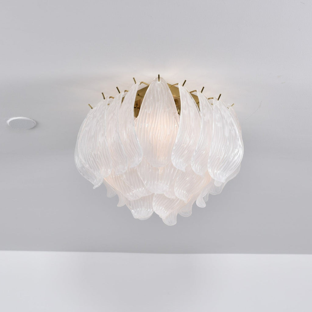 Aurora Plafonnier Murano Pétale Soufflé-Main Verre Applique Plafond - Neutralighting