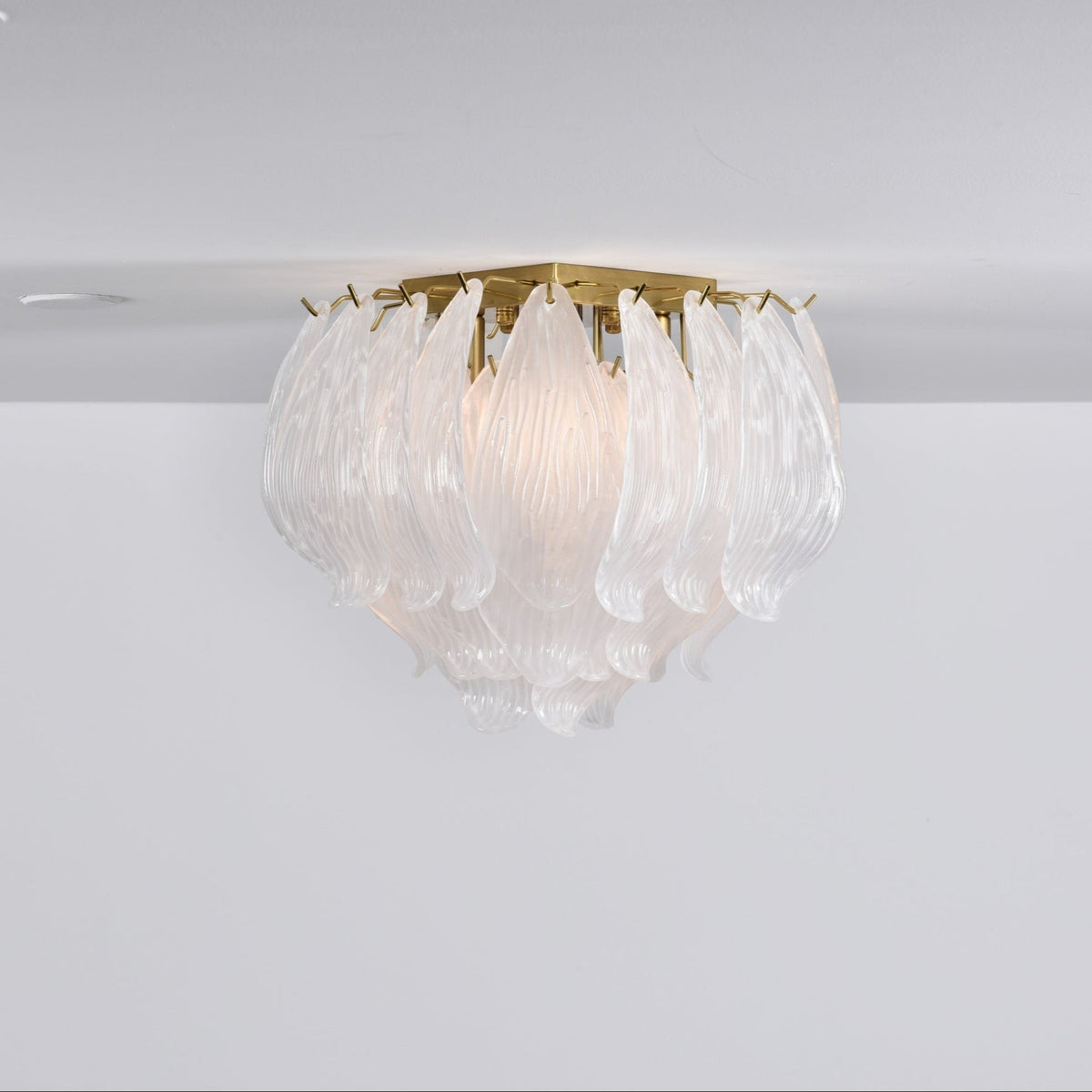 Aurora Plafonnier Murano Pétale Soufflé-Main Verre Applique Plafond - Neutralighting