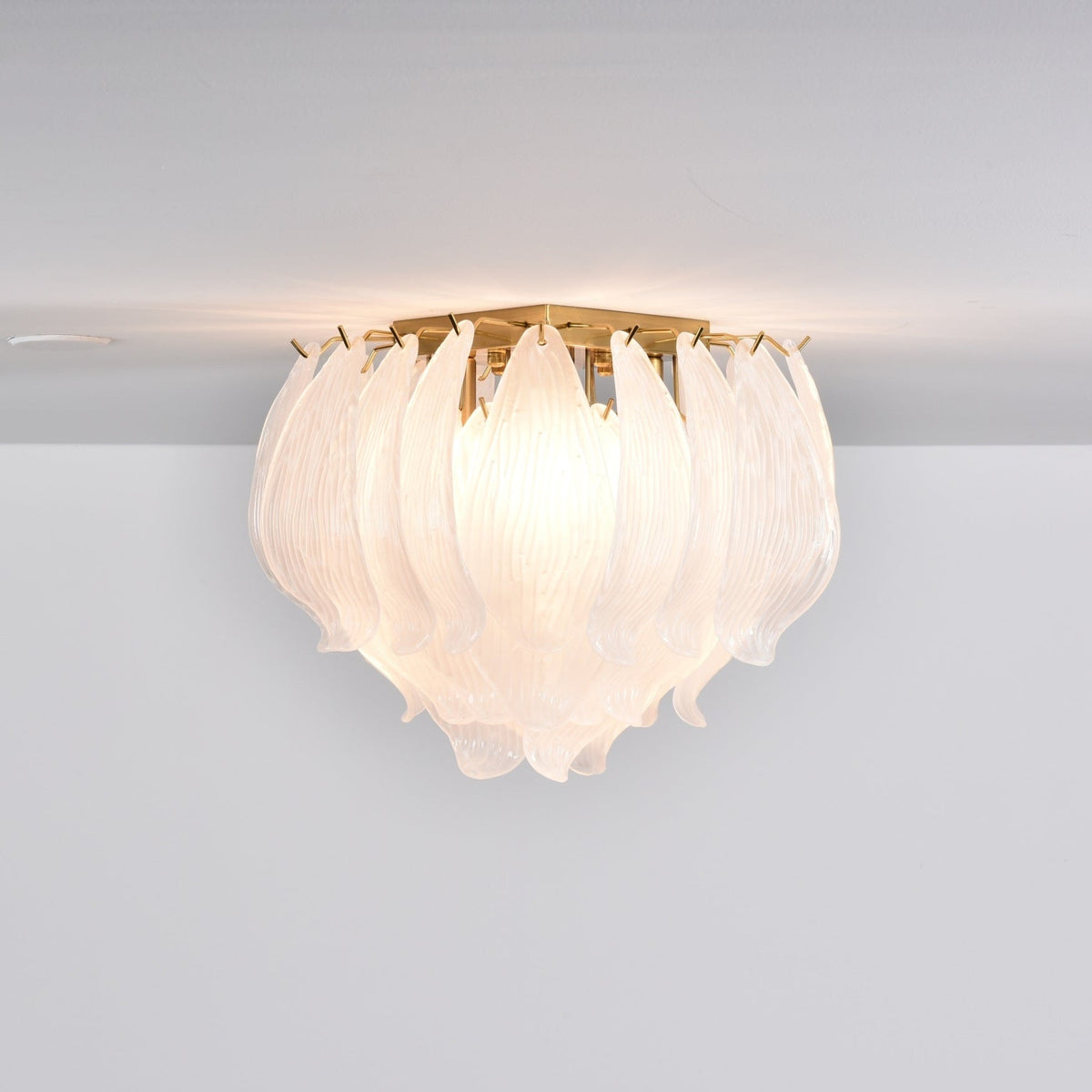 Aurora Plafonnier Murano Pétale Soufflé-Main Verre Applique Plafond - Neutralighting