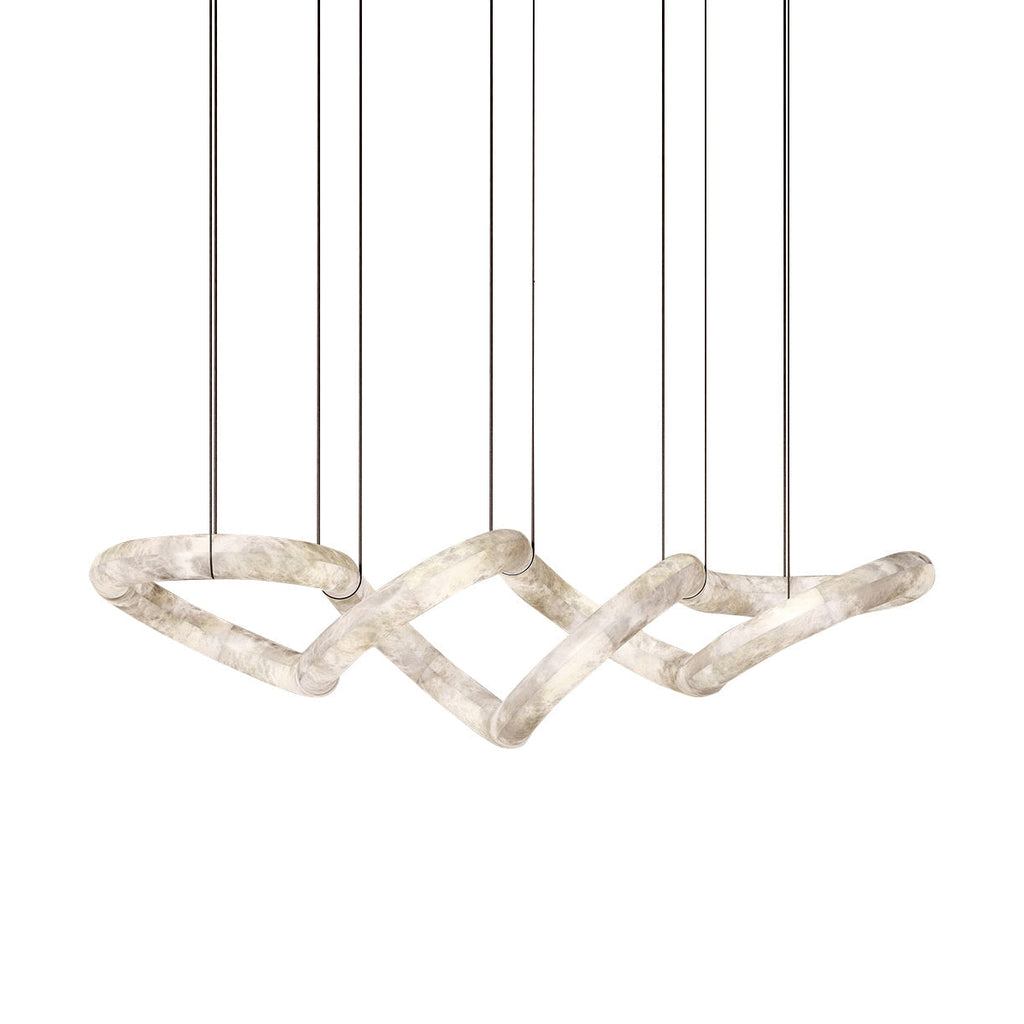 Syrinan Lustre Anneau Luxe Cuir Albâtre Minimaliste Moderne - Neutralighting