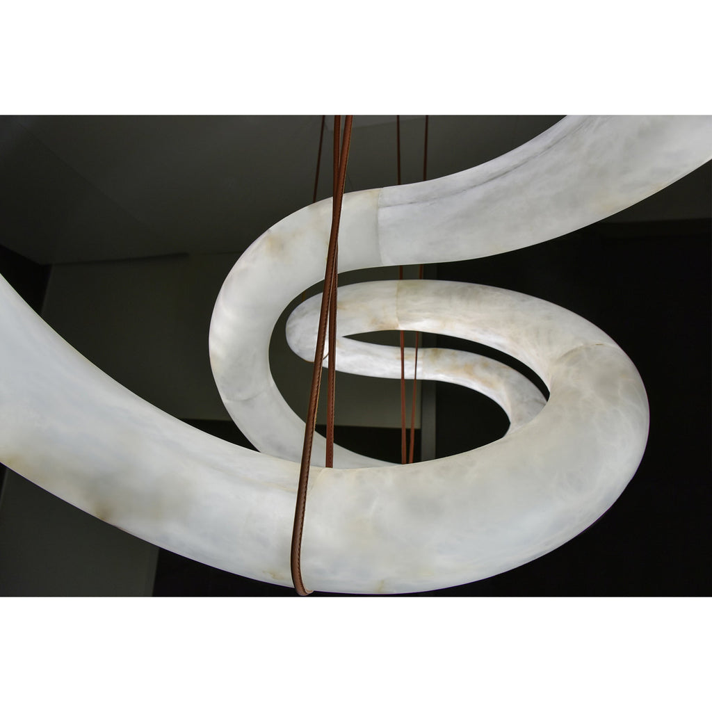 Syrinan Lustre Anneau Luxe Cuir Albâtre Minimaliste Moderne - Neutralighting