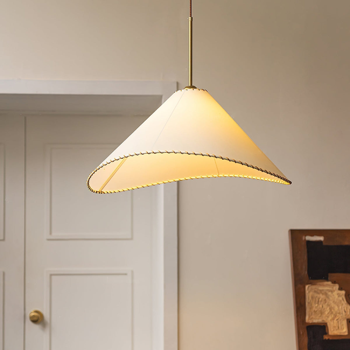 Aursoreth Nordic Tordu Abat-Jour Tissu Pendentif Lampe - Neutralighting