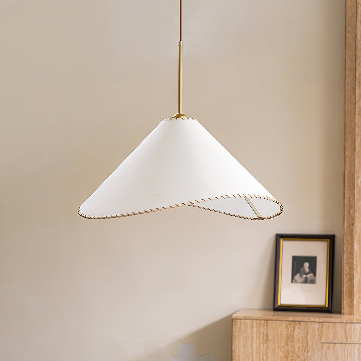 Aursoreth Nordic Tordu Abat-Jour Tissu Pendentif Lampe - Neutralighting