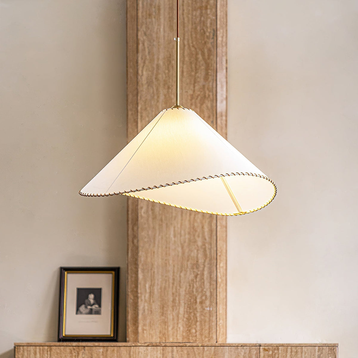Aursoreth Nordic Tordu Abat-Jour Tissu Pendentif Lampe - Neutralighting